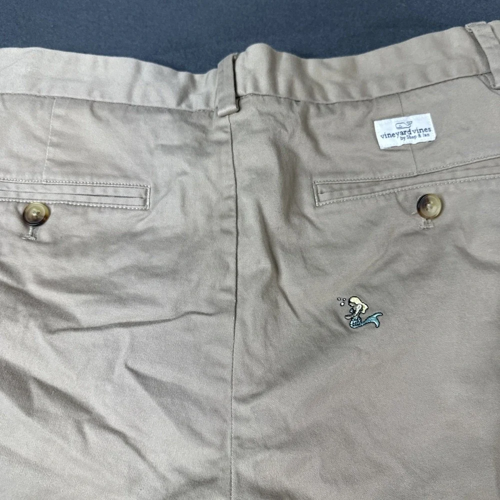 Vineyard Vines Shorts Mens Size 30 Khaki Tan Embroidered Mermaid Chinos
